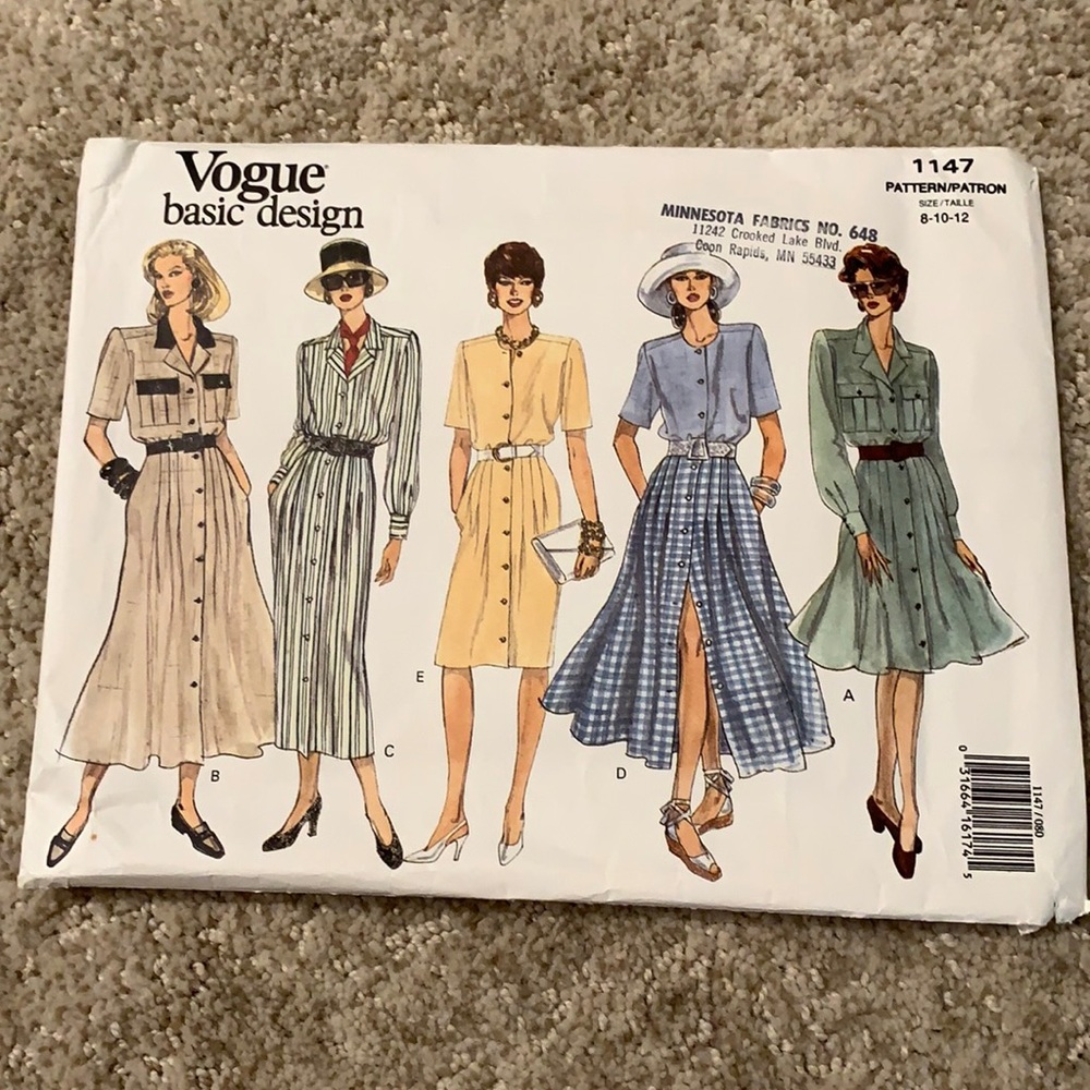 Vogue 1147 basic design dress pattern